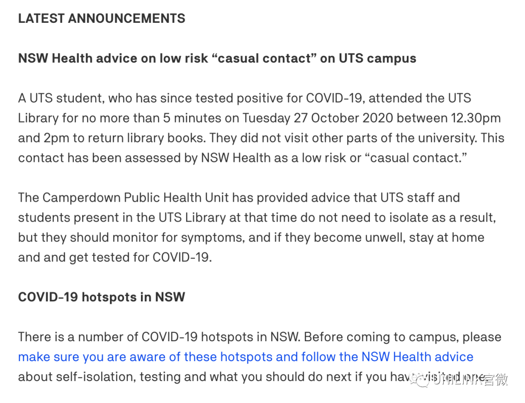 紧急通知！悉尼UTS学生确诊！曾去图书馆还书，校方称无需隔离！一些学生表示担忧...