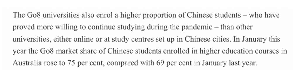 最新数据！75%中国留学生选择澳洲八大！人数是印度学生的16倍。澳洲留学生在逐步回归……