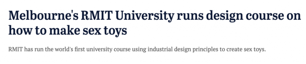 澳洲大学还有这么多小众专业！RMIT开设过情趣用品设计……